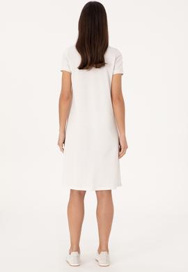 Kadın Ekru Polo Yaka Mini Boy Örme Elbise - 50280038042