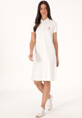 Kadın Ekru Polo Yaka Mini Boy Örme Elbise - 50280038042