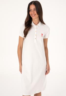 Kadın Ekru Polo Yaka Mini Boy Örme Elbise - 50280038042