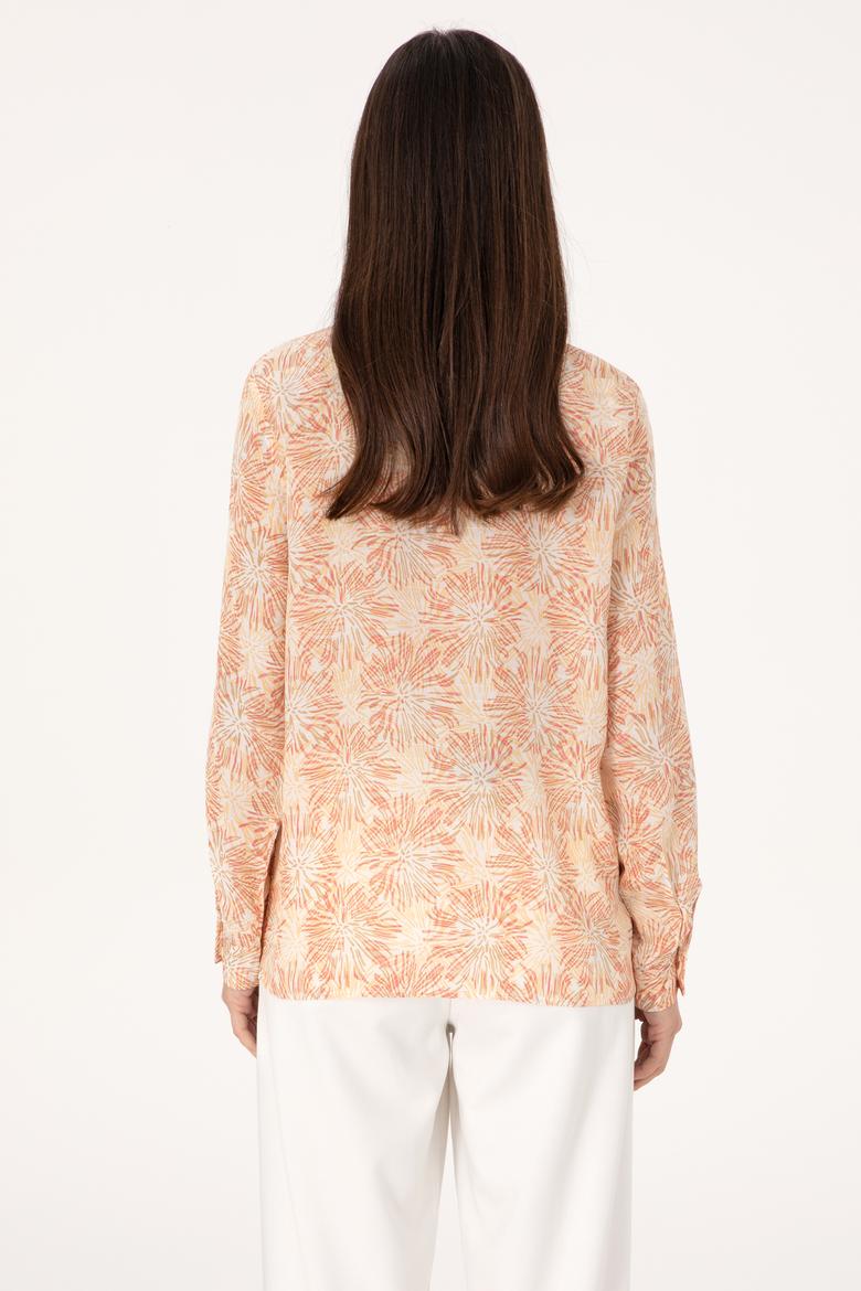 Kadın Turuncu Uzun Kollu Gömlek - 50299695011