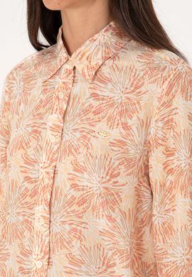 Kadın Turuncu Uzun Kollu Gömlek - 50299695011