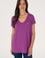 Kadın Menekşe V Yaka Basic Tişört