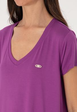 Kadın Menekşe V Yaka Basic Tişört - 50300829133