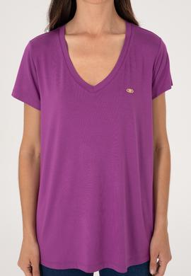 Kadın Menekşe V Yaka Basic Tişört - 50300829133