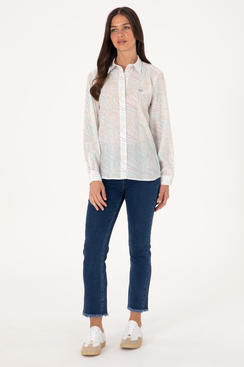 Kadın Mint Uzun Kollu Gömlek - 50299435013