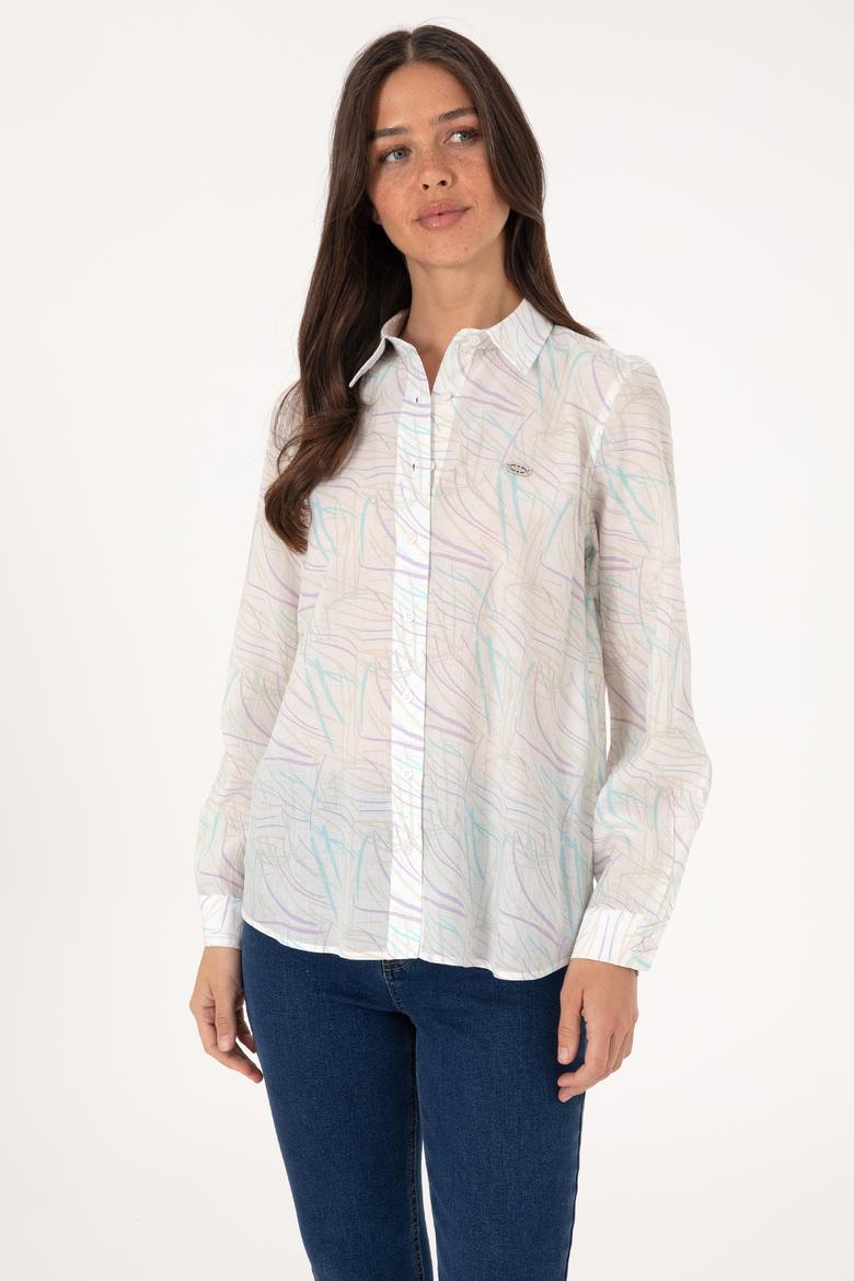 Kadın Mint Uzun Kollu Gömlek - 50299435013