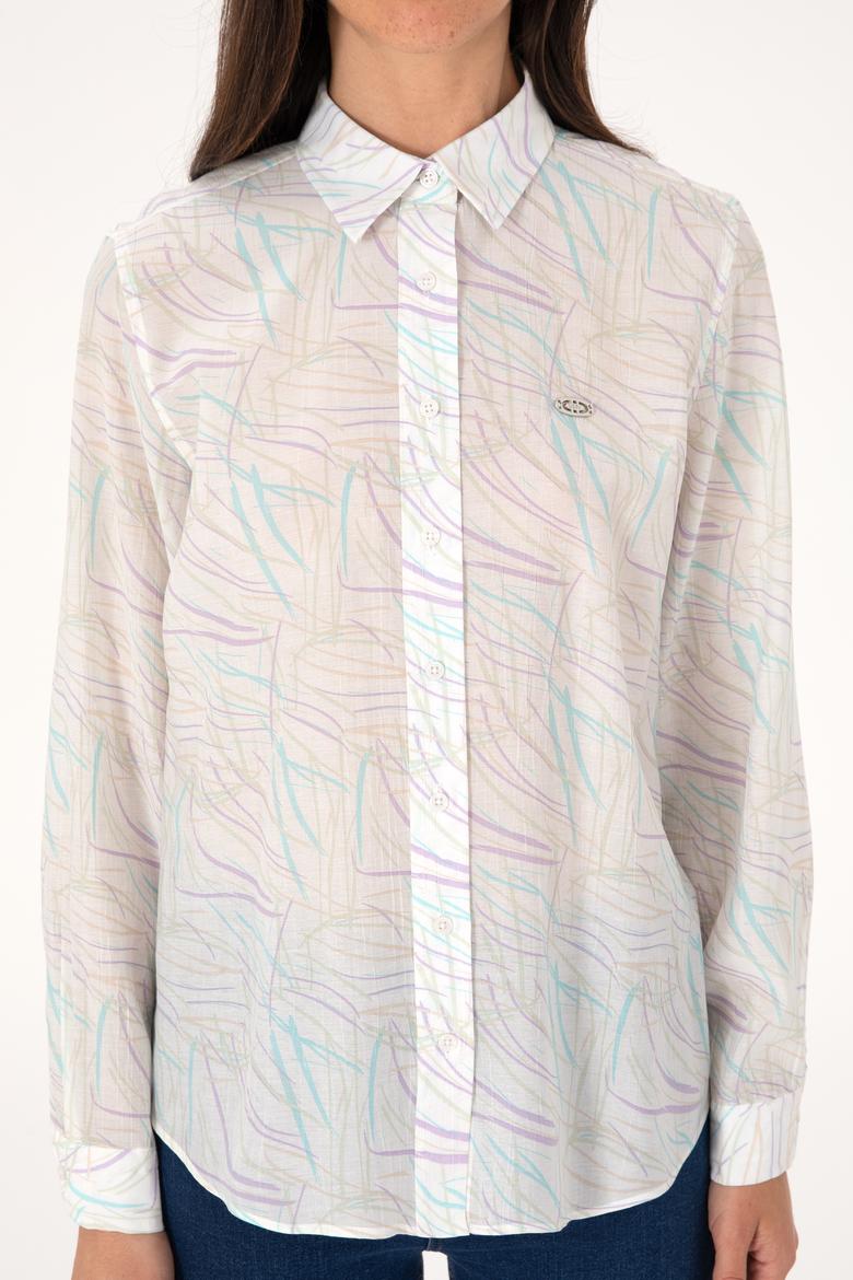 Kadın Mint Uzun Kollu Gömlek - 50299435013