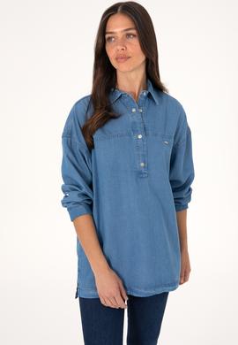 Kadın Açık Mavi Jean Gömlek - 50304269003