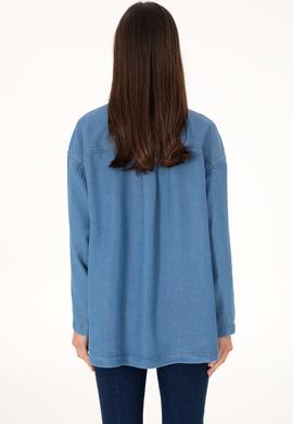 Kadın Açık Mavi Jean Gömlek - 50304269003