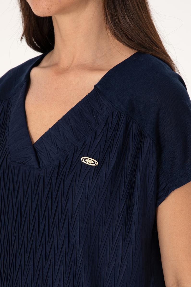 Kadın Lacivert V Yaka Tişört
