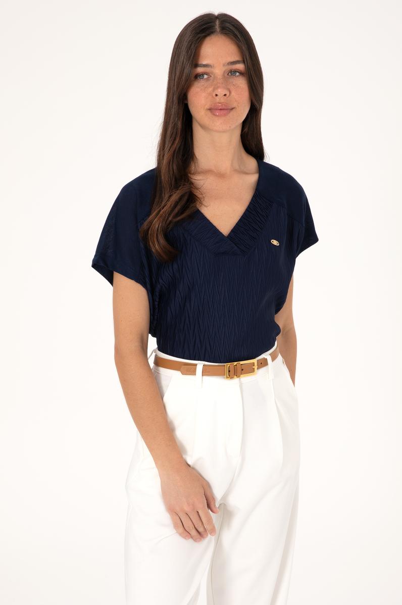 Kadın Lacivert V Yaka Tişört