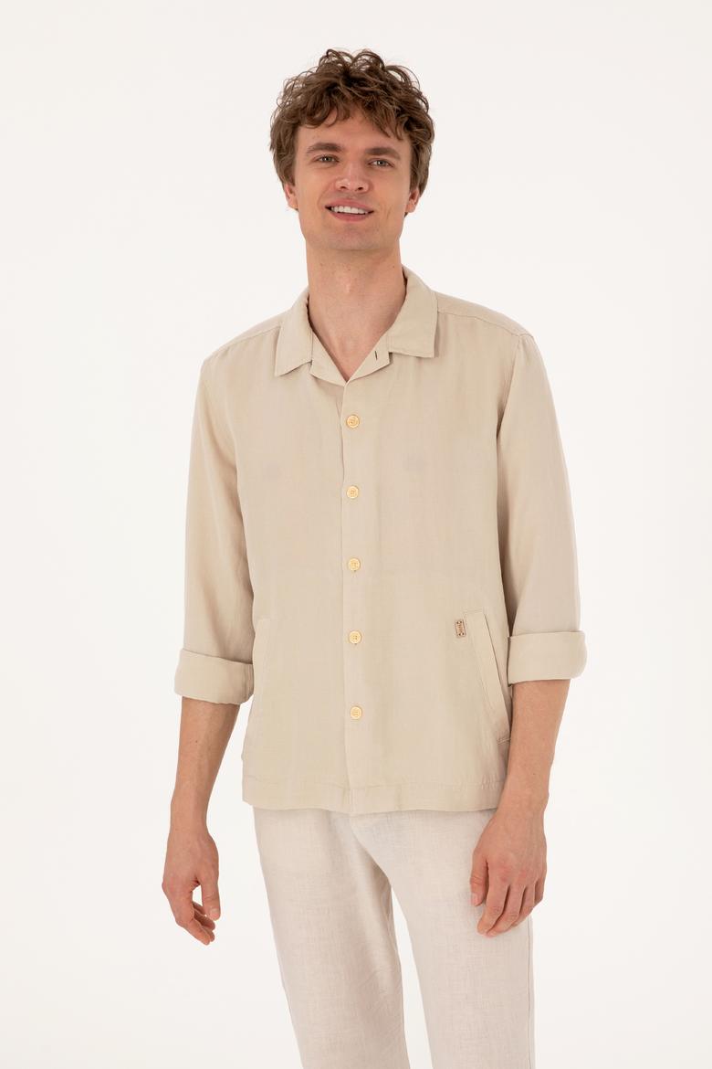 Erkek Taş Uzun Kollu Gömlek