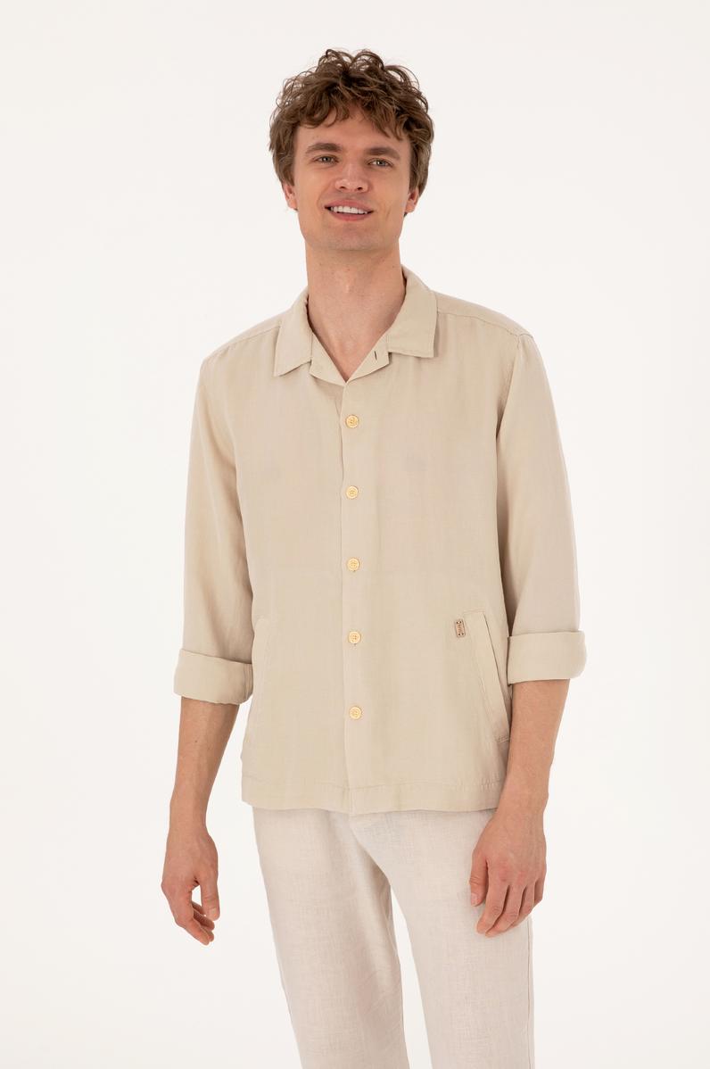 Erkek Taş Uzun Kollu Gömlek