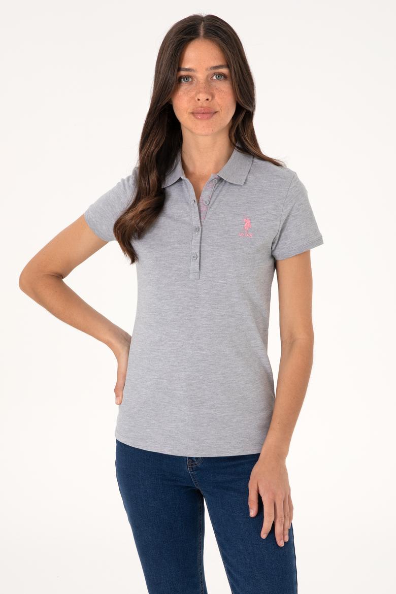 Kadın Gri Melanj Basic Tişört