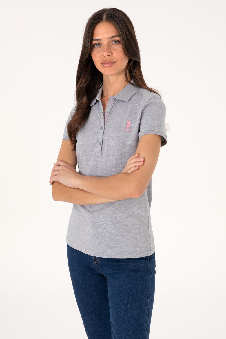 Kadın Gri Melanj Basic Tişört - 50300896246