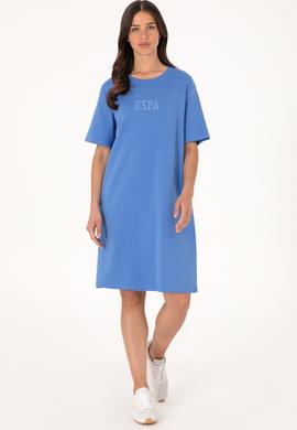 Kadın İndigo Bisiklet Yaka Mini Boy Örme Elbise - 50306431047