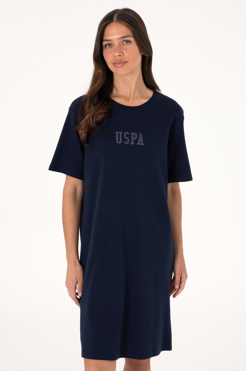 Kadın Lacivert Bisiklet Yaka Mini Boy Örme Elbise