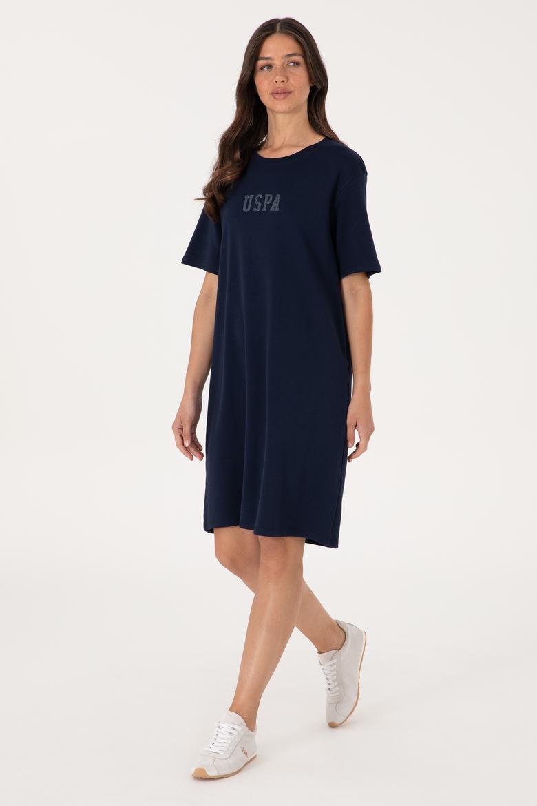 Kadın Lacivert Bisiklet Yaka Mini Boy Örme Elbise - 50306431005