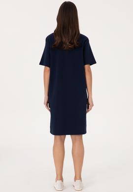 Kadın Lacivert Bisiklet Yaka Mini Boy Örme Elbise - 50306431005