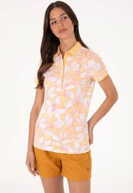 Kadın Turuncu Desenli Polo Yaka Tişört - 50300770012