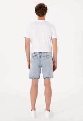 Erkek Açık Mavi Jean Şort - 50301836021