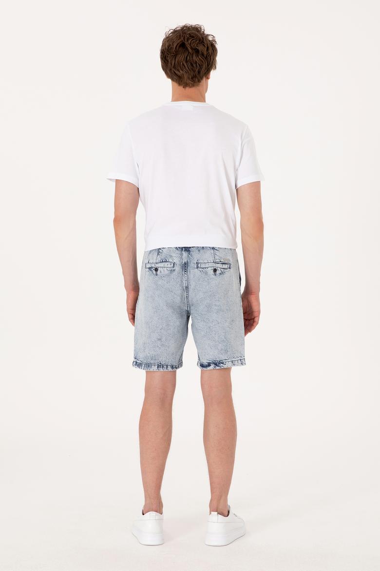 Erkek Açık Mavi Jean Şort - 50301836021