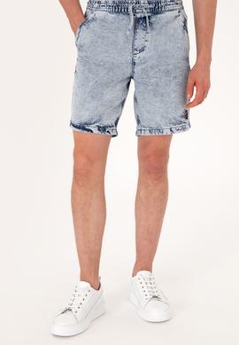 Erkek Açık Mavi Jean Şort - 50301836021