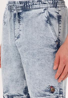 Erkek Açık Mavi Jean Şort - 50301836021