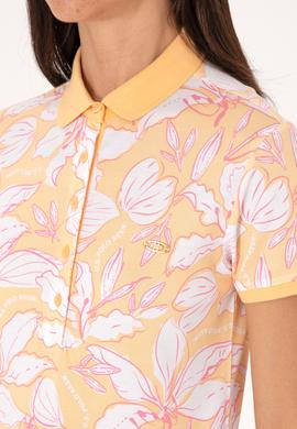 Kadın Turuncu Desenli Polo Yaka Tişört - 50300770012