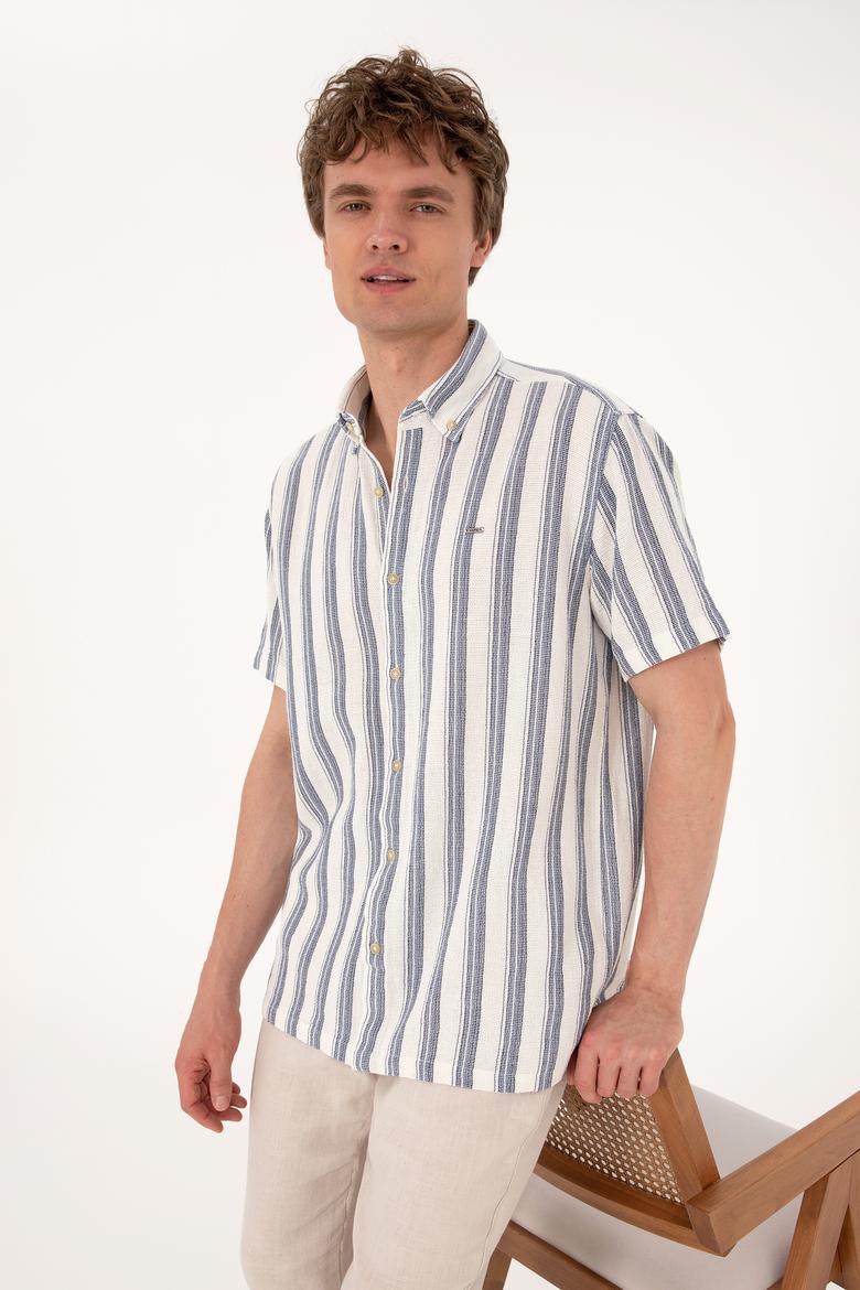 Erkek Lacivert Kısa Kollu Gömlek - 50299880014