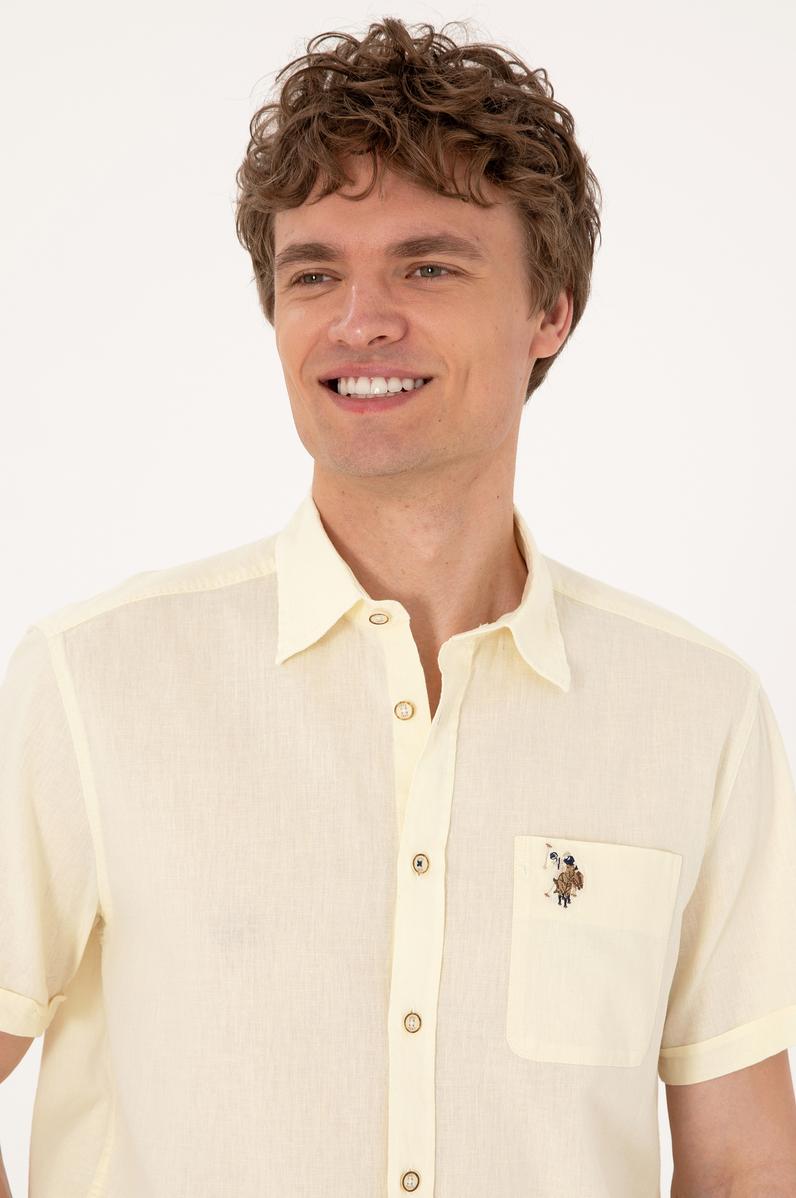 Erkek Limon Kısa Kollu Gömlek