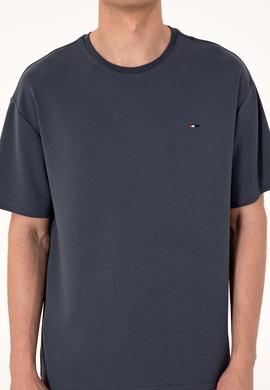 Erkek Comfort Fit Bisiklet Yaka Antrasit Tişört - 50307322071