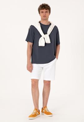 Erkek Comfort Fit Bisiklet Yaka Antrasit Tişört - 50307322071