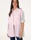 Kadın Pembe Çizgili Uzun Kollu Tunik Gömlek