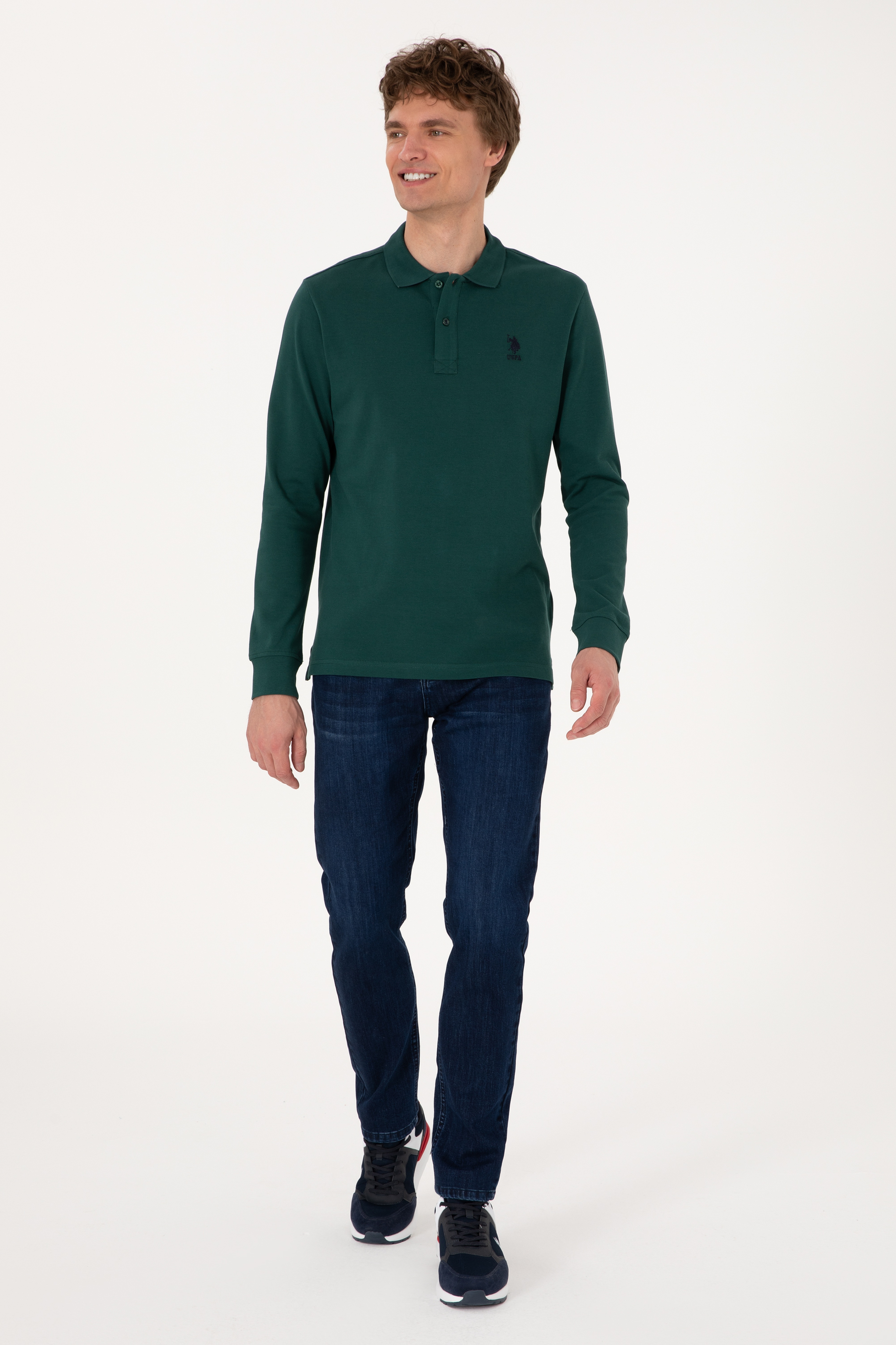Erkek Koyu Yeşil Basic Sweatshirt - Image 4