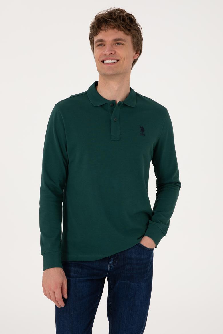 Erkek Koyu Yeşil Basic Sweatshirt