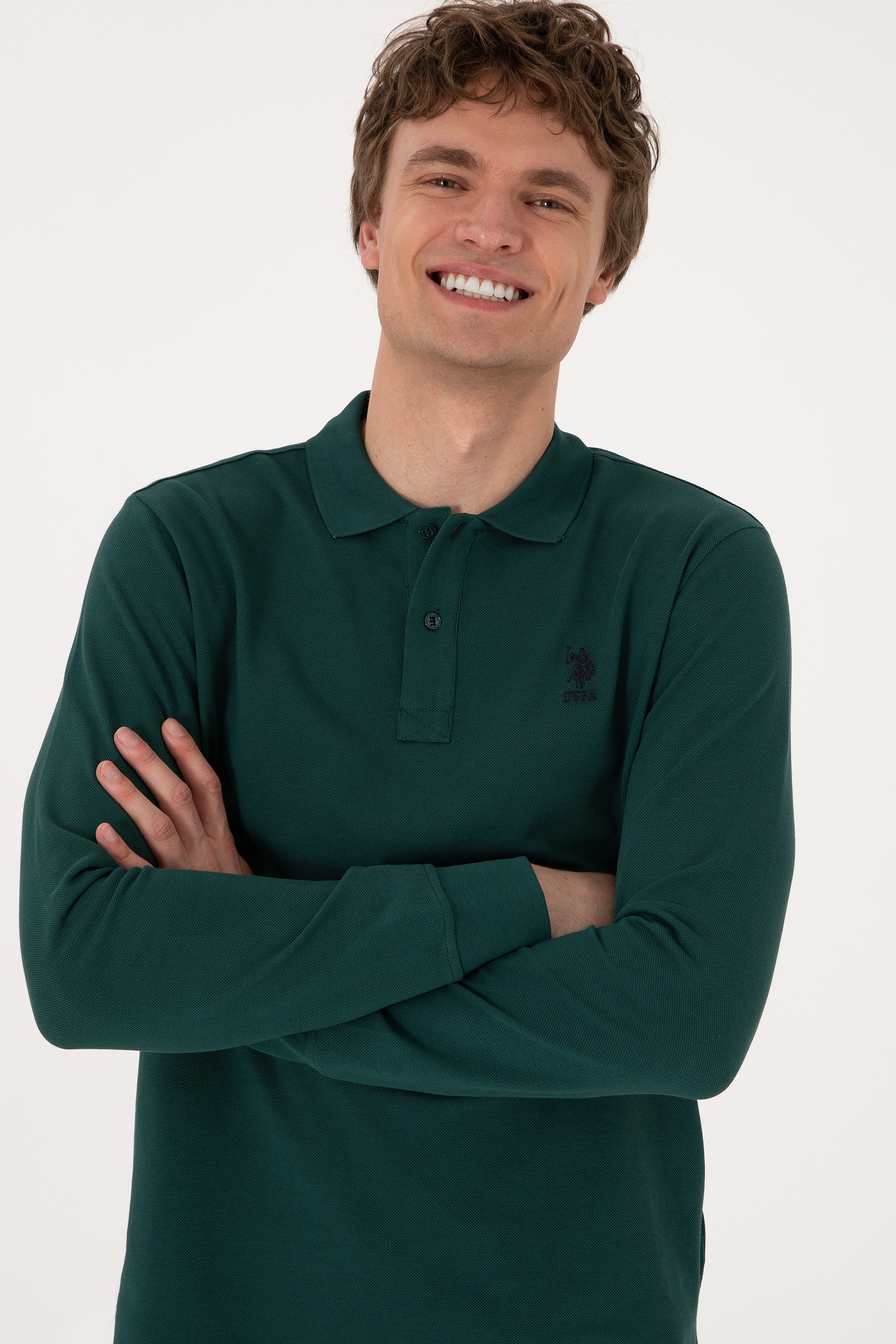 Erkek Koyu Yeşil Basic Sweatshirt