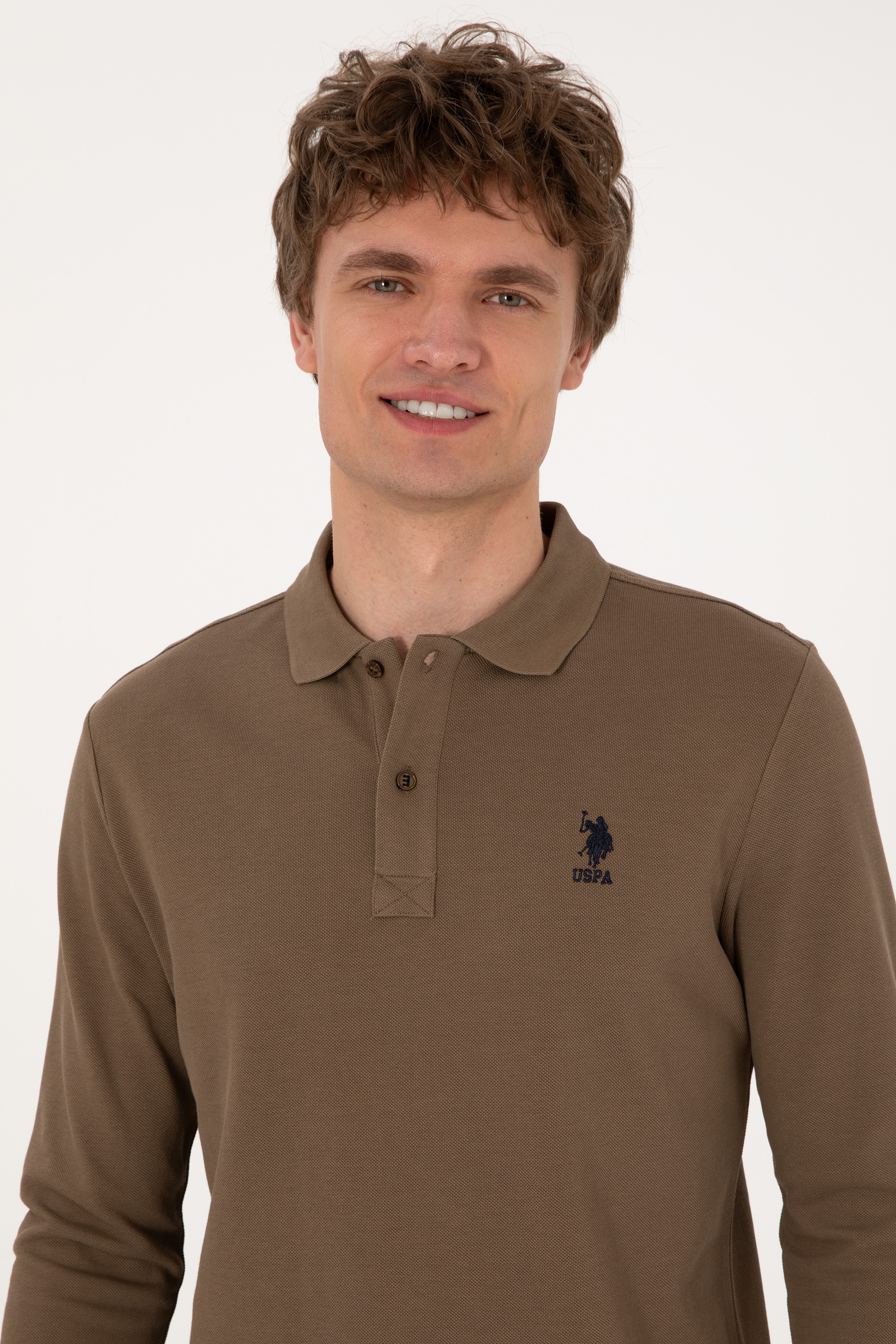 Erkek Haki Basic Sweatshirt