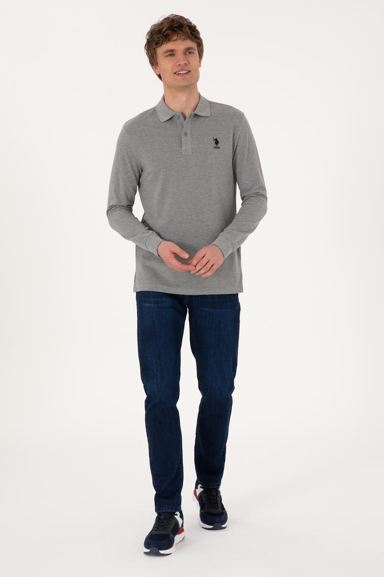 Erkek Gri Melanj Basic Sweatshirt - 50289062016