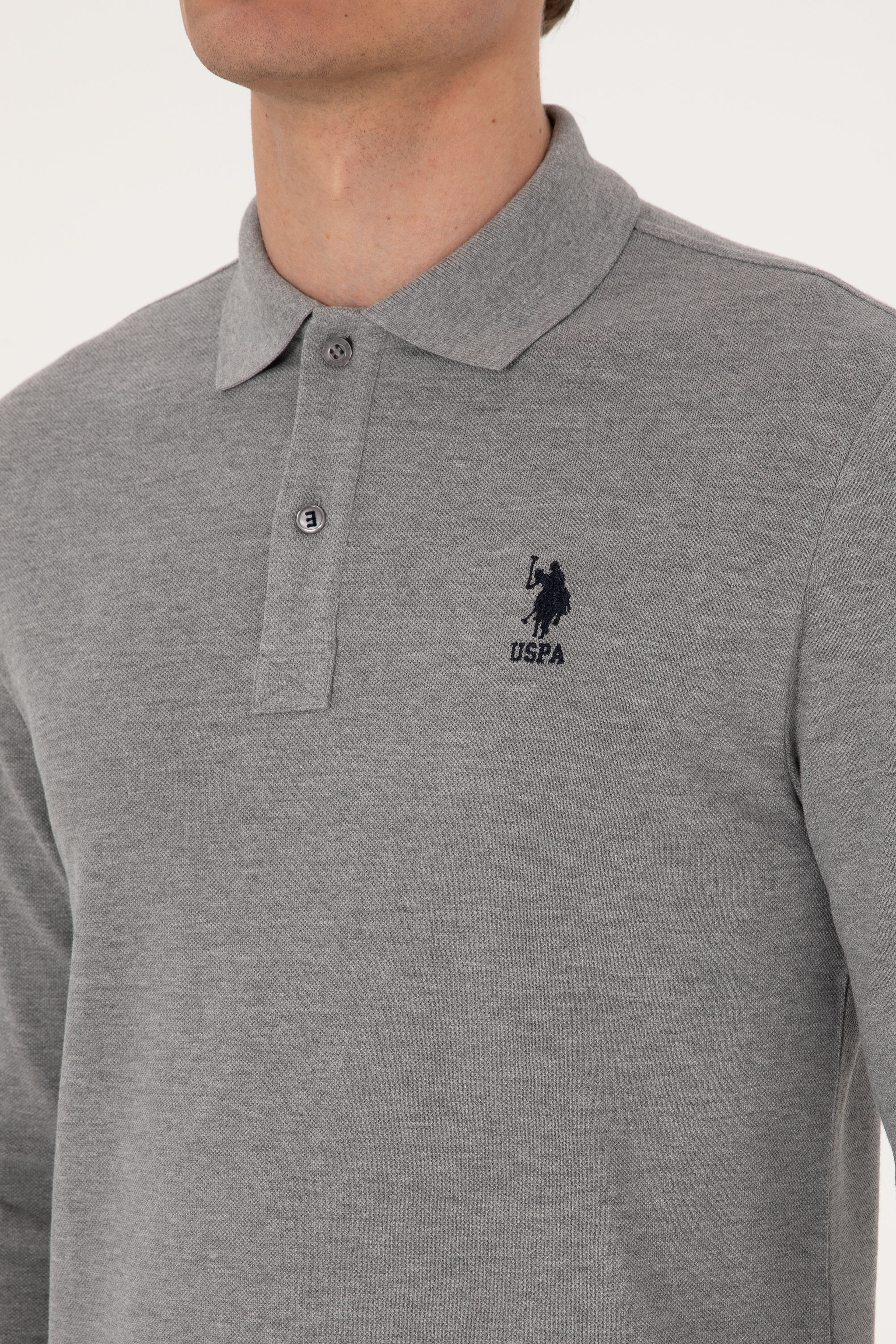 Erkek Gri Melanj Basic Sweatshirt