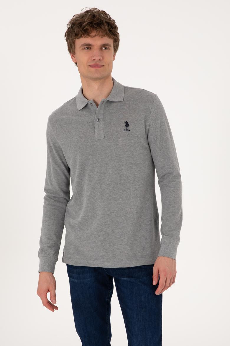 Erkek Gri Melanj Basic Sweatshirt