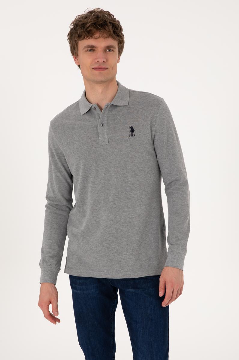 Erkek Gri Melanj Basic Sweatshirt