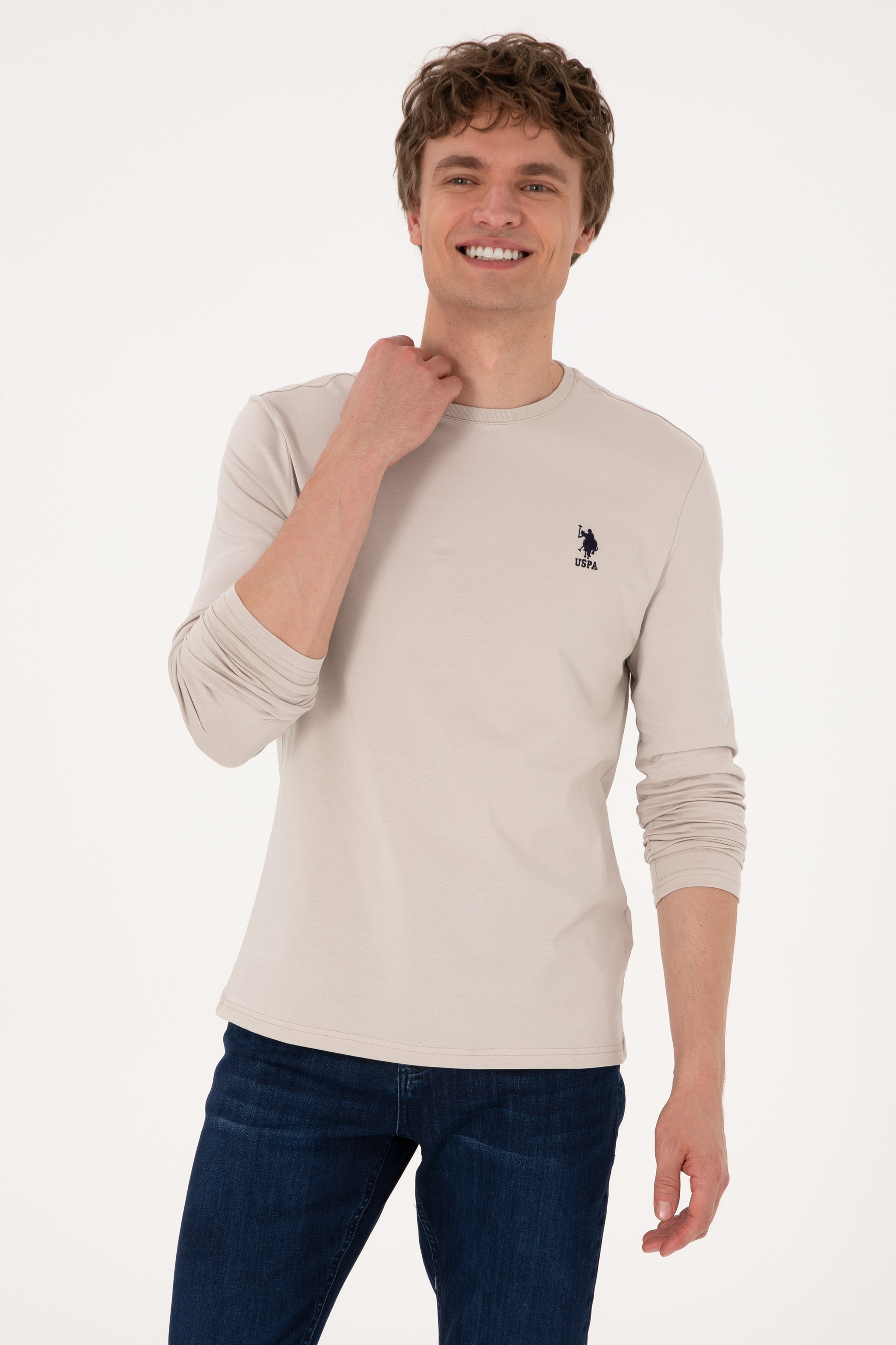 Erkek Taş Basic Sweatshirt - Image 3