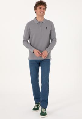 Erkek Açık Gri Basic Sweatshirt - 50289062256