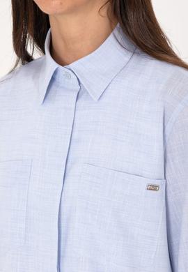 Kadın Açık Mavi Uzun Kollu Tunik Gömlek - 50306406003