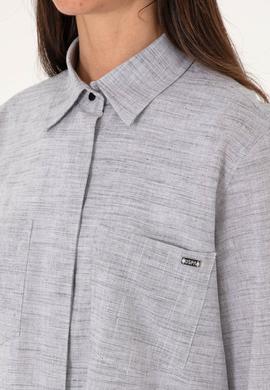 Kadın Gri Uzun Kollu Tunik Gömlek - 50306406011