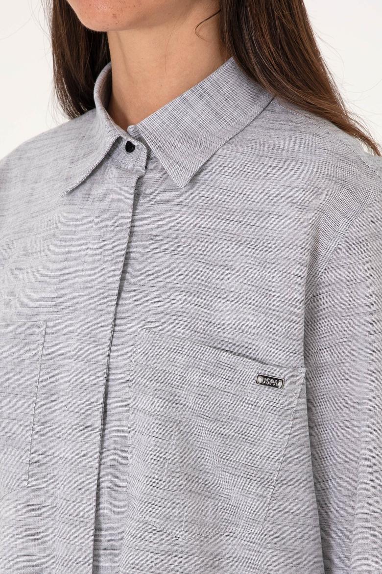 Kadın Gri Uzun Kollu Tunik Gömlek - 50306406011