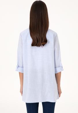 Kadın Açık Mavi Uzun Kollu Tunik Gömlek - 50306406003