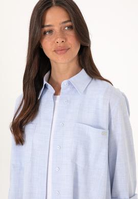 Kadın Açık Mavi Uzun Kollu Tunik Gömlek - 50306406003