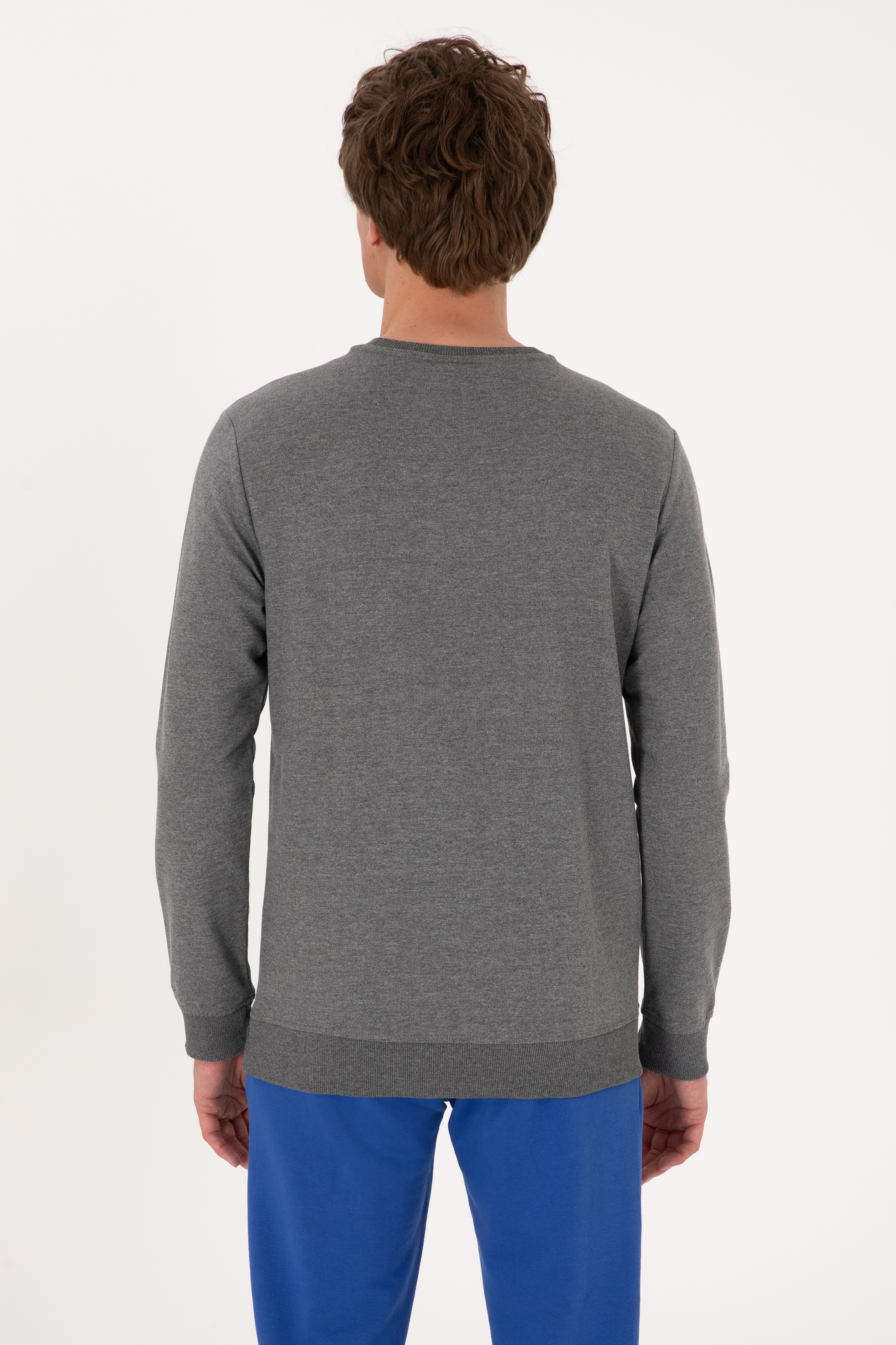 Erkek Antrasit Melanj Basic Sweatshirt - Image 5